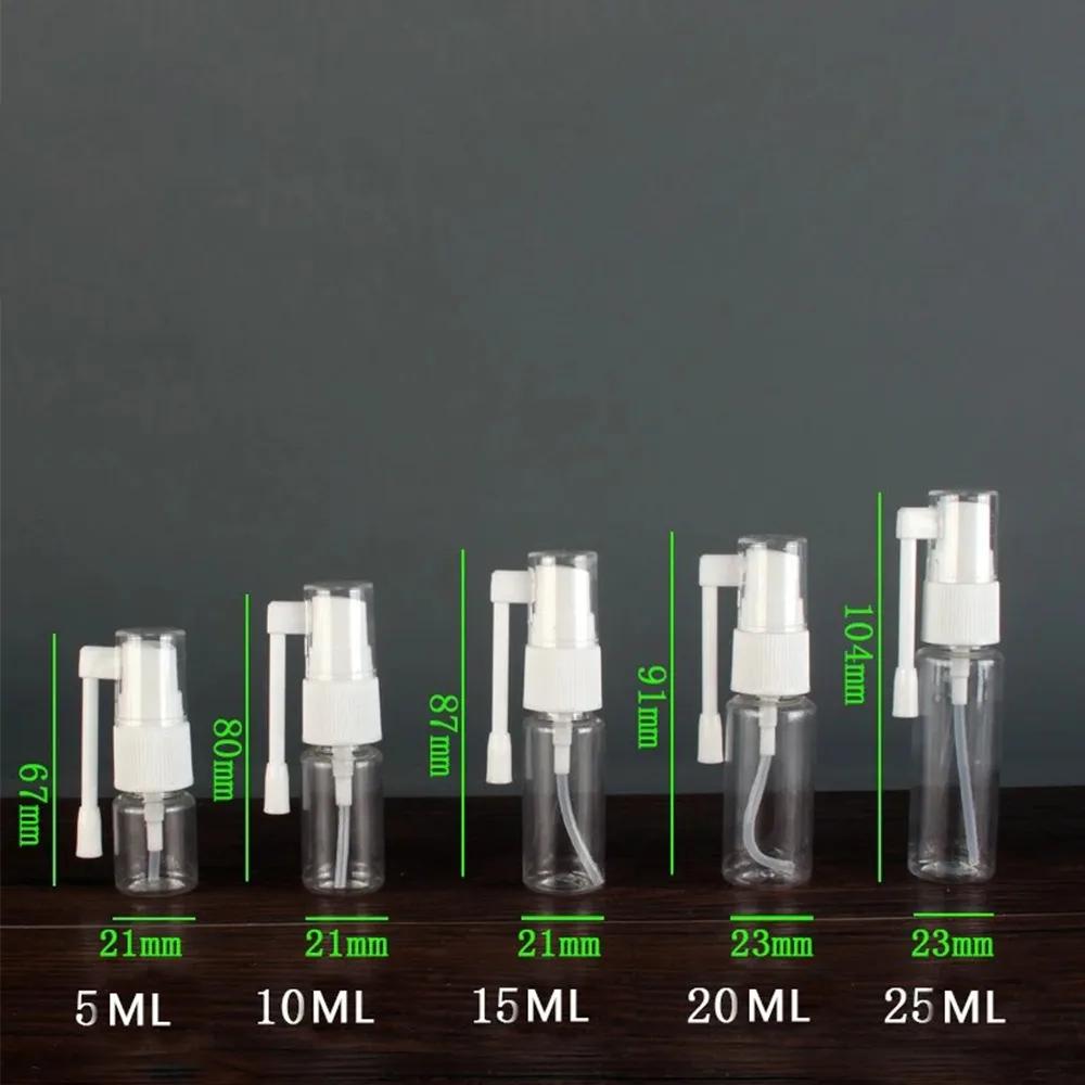 5PCS Portable PET Nose Water Sprayer Transparent Roatation Oral Medicine Spray Bottle Empty Bottle Rotatable