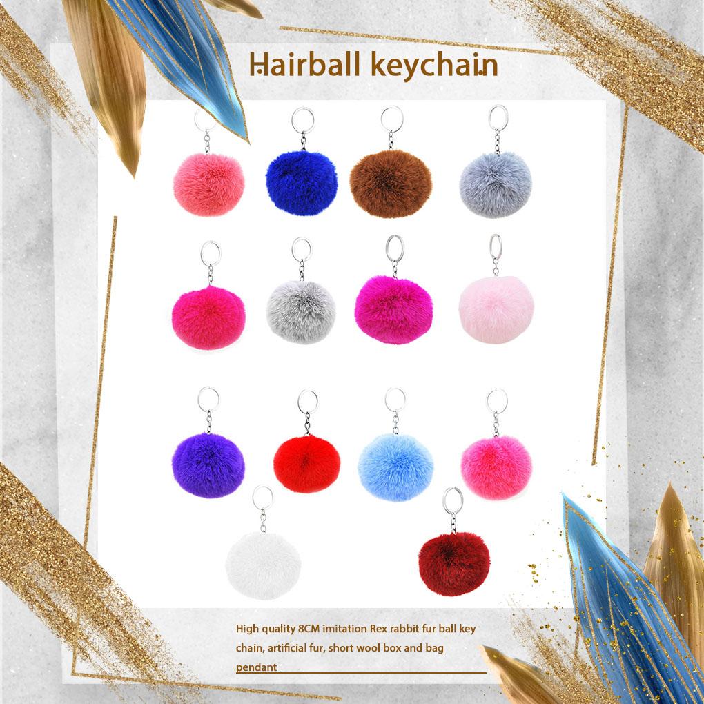 Pom Pom Keychain Plush Fashion Home Car Key Holder Portable Hanging Backpack Purse Pompom Tassels Keyrings Pendant