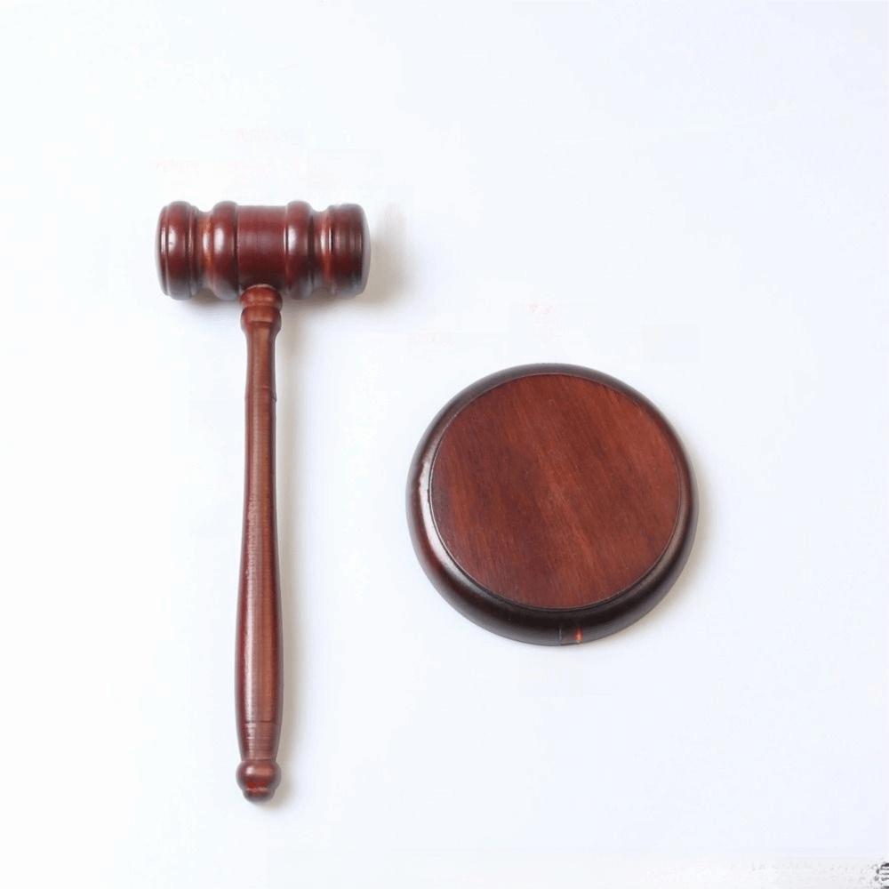 Long Handle Wood Adjudgement Gavel with Sound Block Decorative Hammer Set Birthday Gift