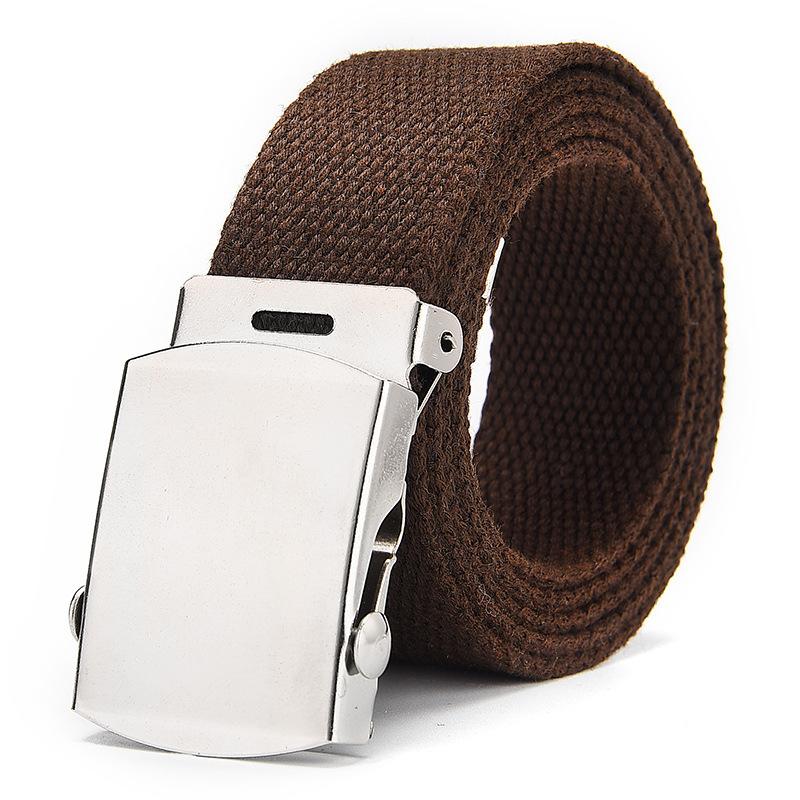 

Military-Style Canvas Belt with Automatic Buckle - 32mm Width, Available In Black, Tan, and Green 110cm кавовий