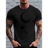 European Size Astronaut Moon-Themed Creative Cartoon Print Comfortable Men'S Round Neck Short-Sleeve T-Shirt, Suitable for Outdoor Activities