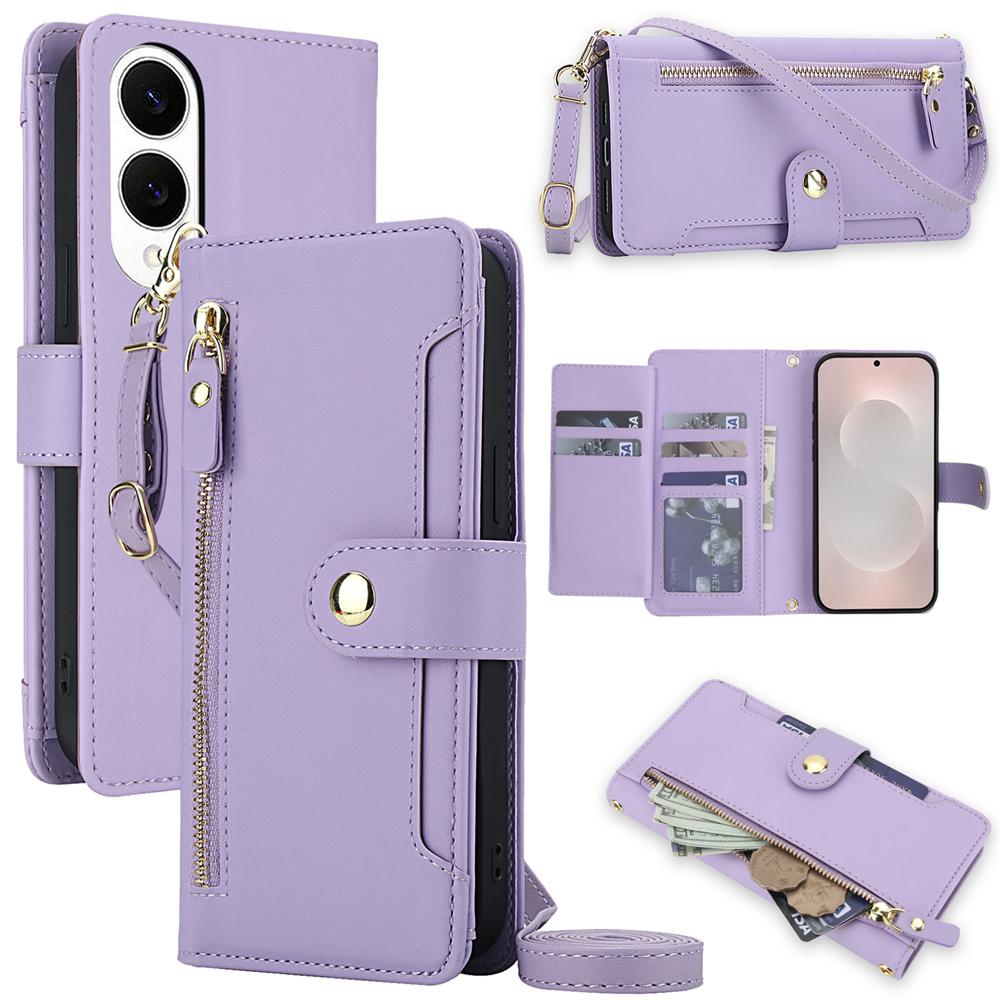 

Crossbody Leather Wallet Cover Phone Case for Samsung Galaxy S25 Edge S24 Ultra S23 Plus S22 S21 FE A56 A36 A16 A26 A17 A07 A55 Galaxy S25 Edge