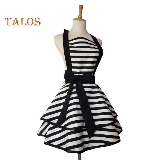 Fartuch Vintage dla Kobiet Kuchenny do Gotowania Pieczenia Grillowania Paski Zakrycie od Klatki Piersiowej do Kolan Regulowany Szyja Paski Fartuch w Kropki Retro Dzień Matki