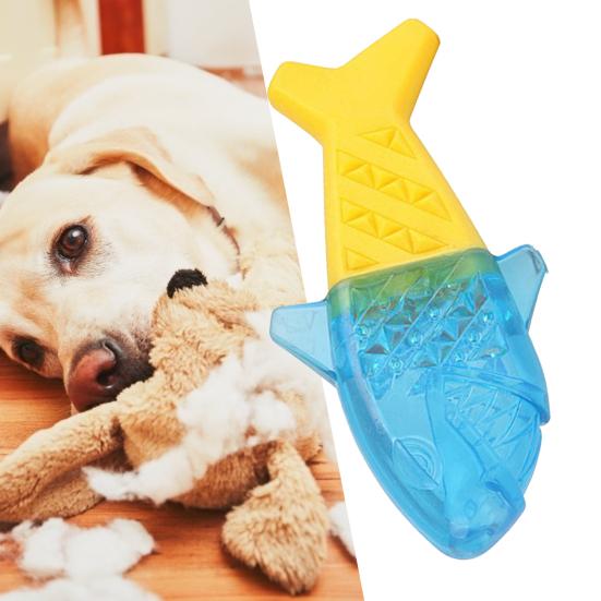 Dog Cooling Toy Heat-Relieving Bone Shape TPR Bite Resistant Pet Molar Chew Toy for Summer