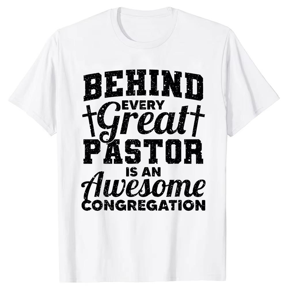 Funny This Pastor Has An Awesome Congregation Women T Shirts Bible Jesus Christian God Short Sleeve Birthday Gifts Men T-shirt