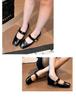 BEIJIANI 1389-1 Women's Chunky Heel Mary Janes, Square Toe, Low-Cut Ankle Strap, Spring/Autumn.