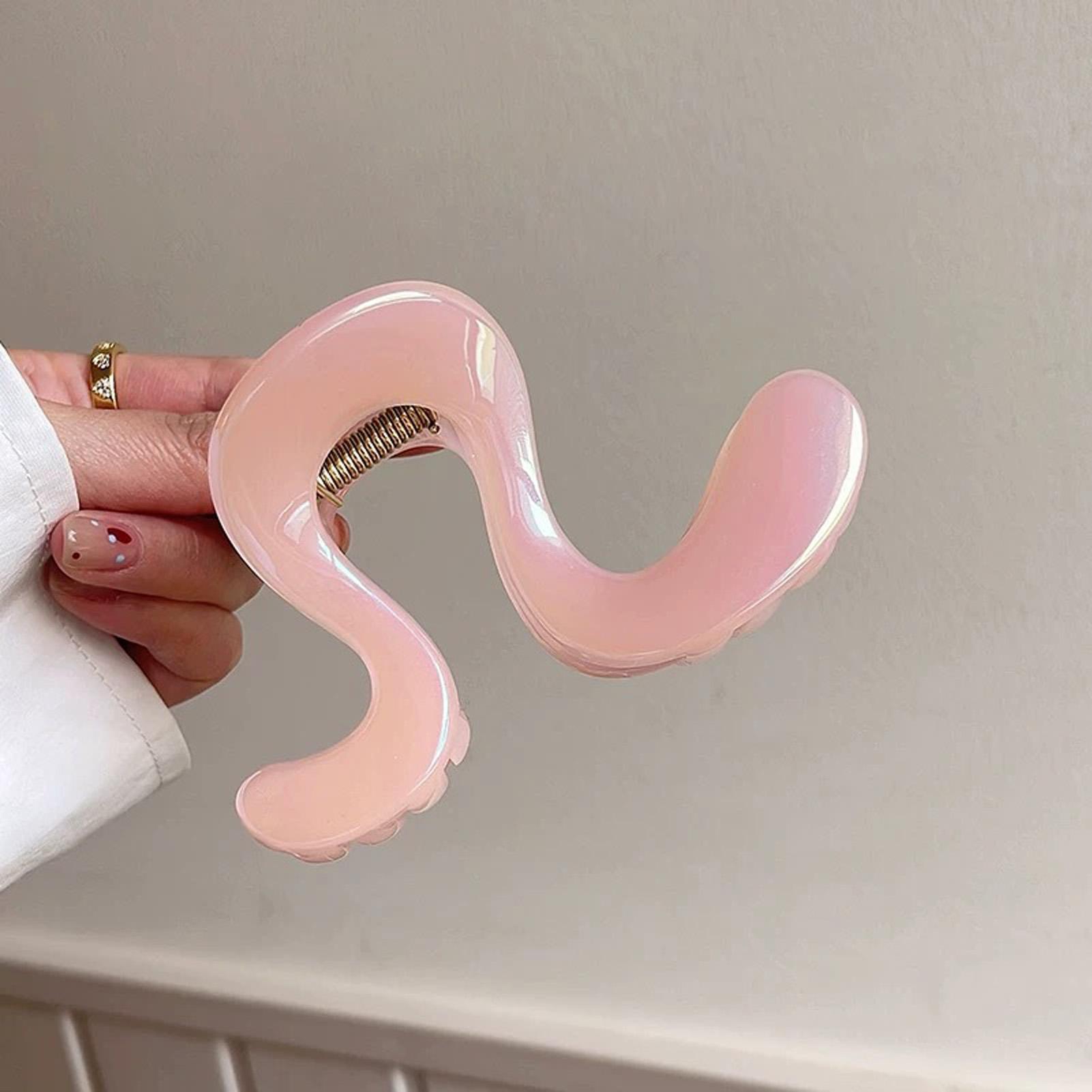 

Летний акриловый зажим для волос для женщин, модный перламутровый цвет, лазерный зажим-акула, большой, с геометрическим дизайном, заколка для волос