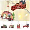 Sled/Plaid Car Christmas Wooden Car Pendant Hanging Christmas Decoration  Friends