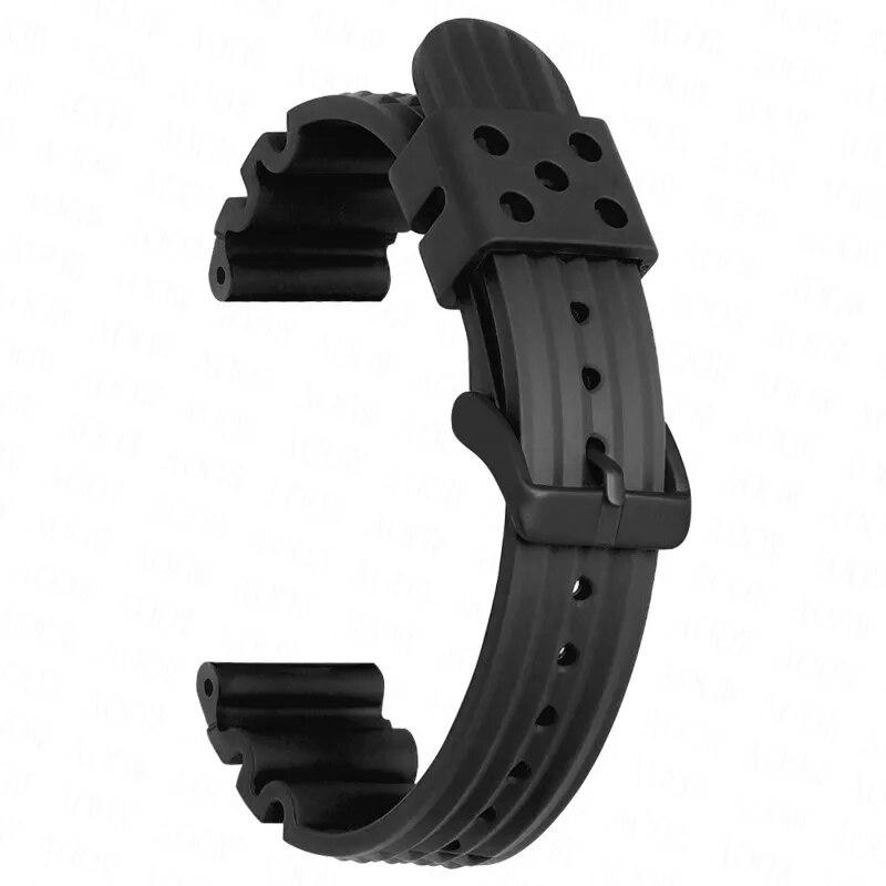 Cinturino in Gomma Waffle 20mm 22mm Fibbia in Acciaio Inossidabile Uomo Sport Impermeabile TPU Sostituisci Cinturino Orologio per Seiko per Citizen Blu