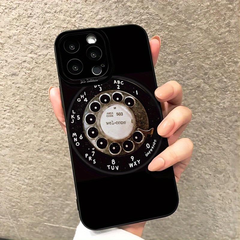Retro Dial Phone Pattern Phone Case Suitable for iPhone 17 16 15 14 13 12 11 Pro/Max/Plus Anti Drop and Shockproof Back Cover