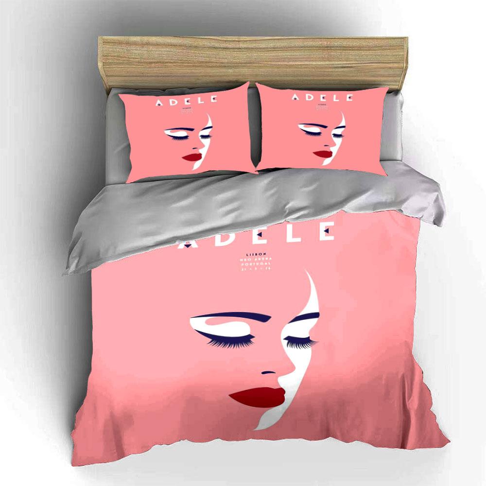 Elegant Pink Face Print Set Bedding Duvet Cover Set Duvet Cover Pillowcases  (1*Duvet Cover 2*Pillowcases, without duvet insert)