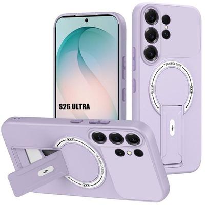 Case for Samsung Galaxy S26 Ultra, Soft Silicone with Magnetic Ring and Stand - Purple