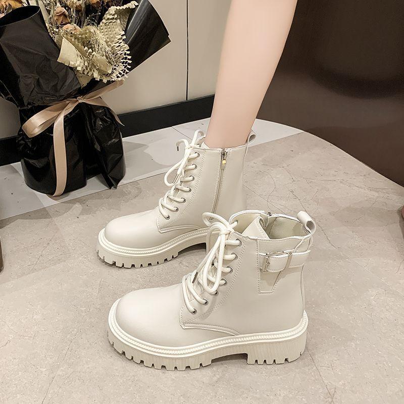 Thick-soled short boots, foreign-style British-style boots, 2025 autumn and winter new fashion versatile and comfortable soft-soled Martin boots for