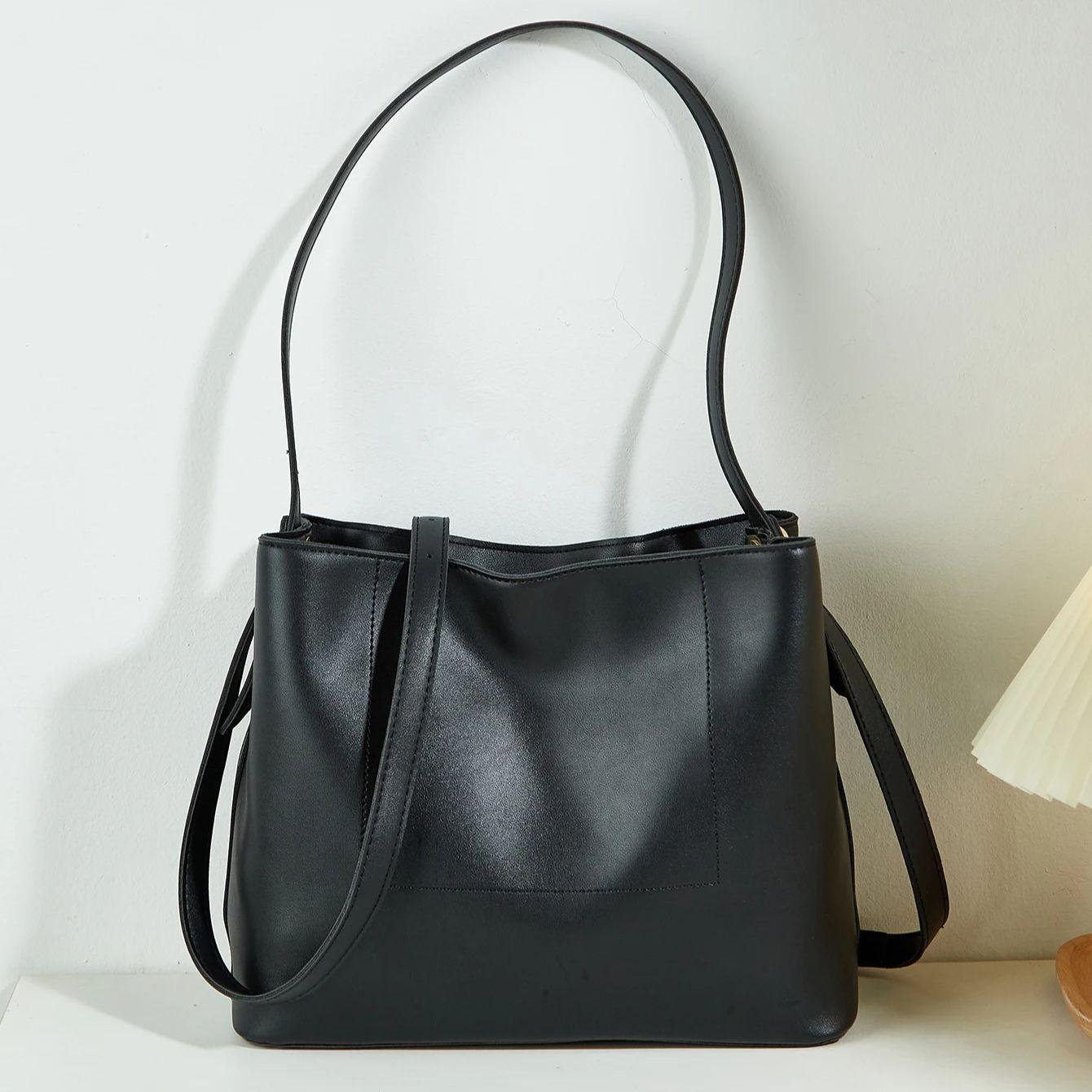 

Soft Leather Bag For Lazy Wind Shoulder Bag Simple Messenger Bag Large Capacity Bucket Bag Premium Durable Quality