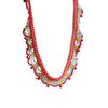French Resort Style Stainless Steel Beaded Necklace with Glass Beads - Light Luxury Niche Design