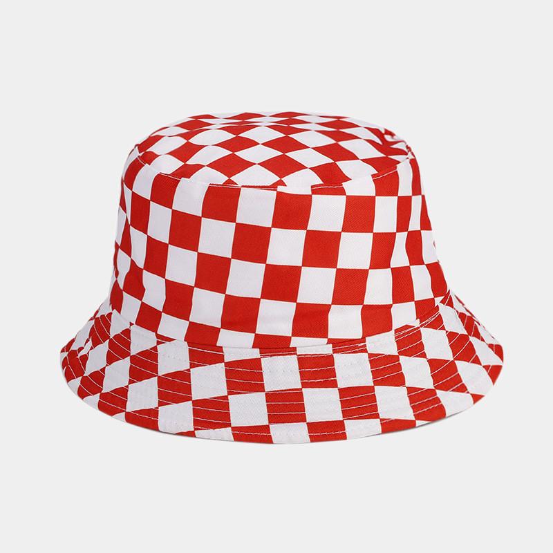 Двусторонний Хлопково-Полиэстеровый Рыбацкий Кепи с Козырьком для Женщин Red White