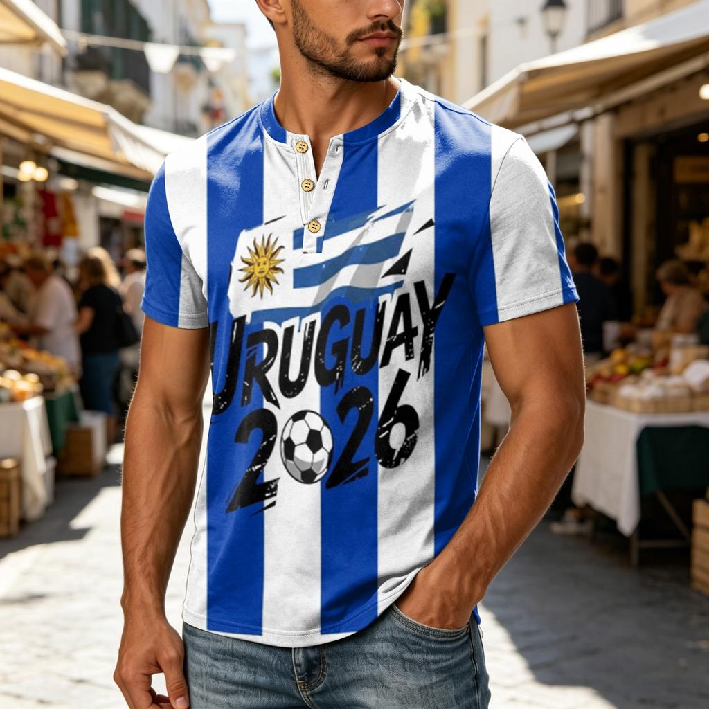 Men's Neck Short Sleeve Shirt Graphic Print Casual Summer Top