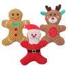 Pet Dog Plush Squeak Toy Santa Elk Gingerbread Man Donut Cat Dog Cartoon Plush Sound Chewing Toys Christmas Gift Pet Products