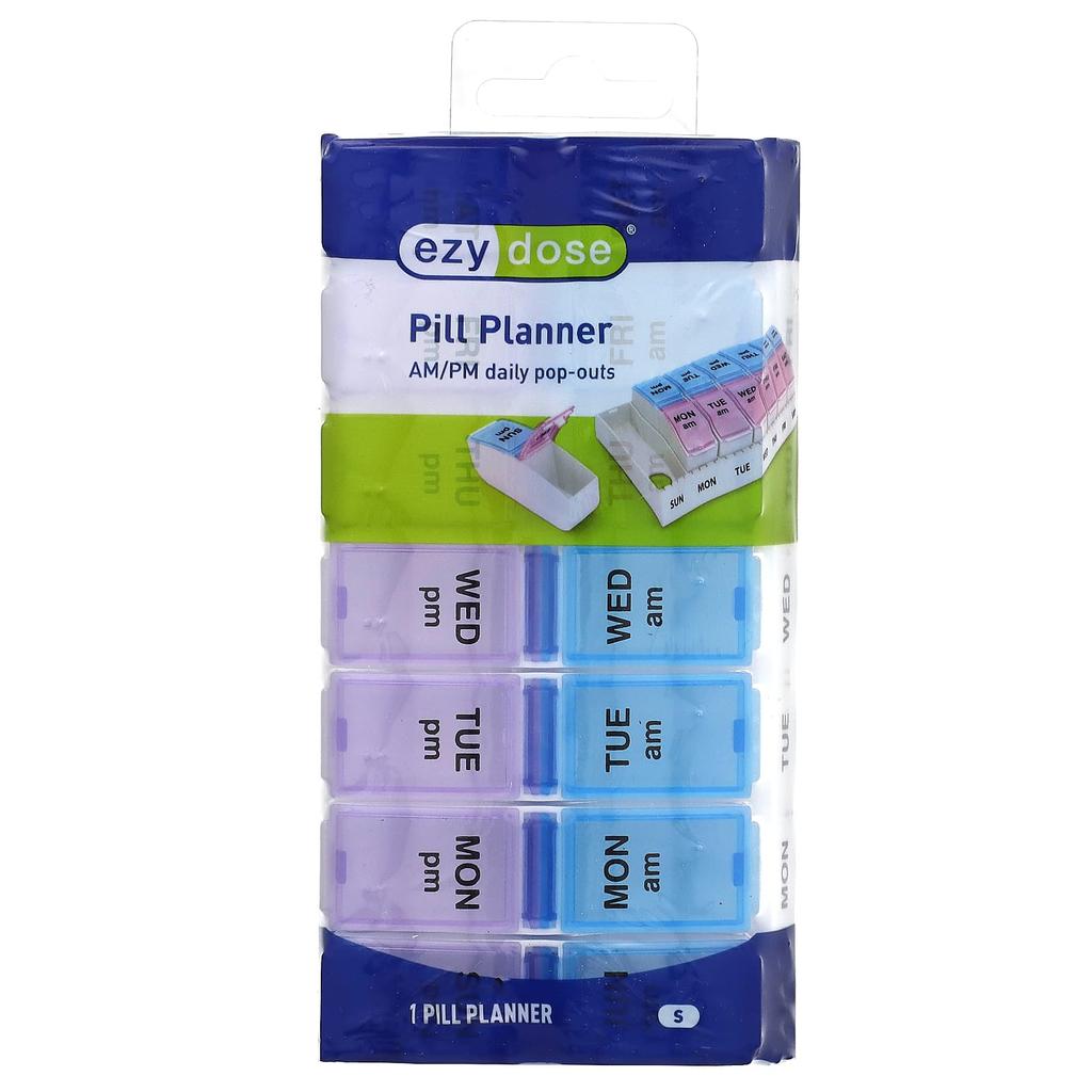 Weekly AM/PM Daily Pop-Up Pill Planner, Small, 1 Count