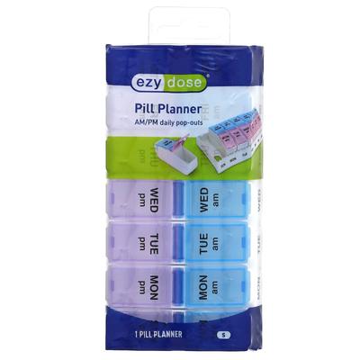 Weekly AM/PM Daily Pop-Up Pill Planner, Small, 1 Count