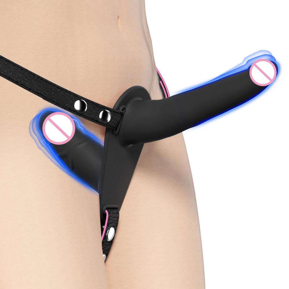 Wearable Double Head Dildo Lesbian Panties Stimulate G-Spot Dildo Anal Vagina Massager Couples Masturbation Sex Toys Adult Produ