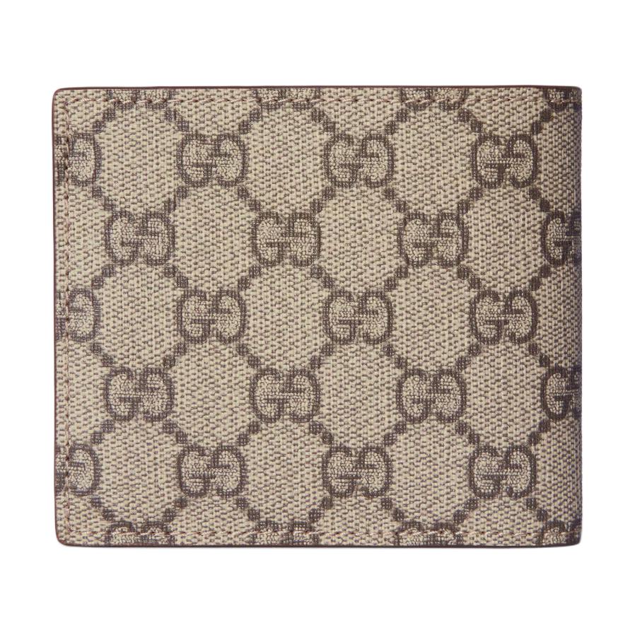 Gucci Logo GG Detail Ceramic Effect Canvas Wallet Men wallet Beige Dark-Brown 768244-FACQC-9773