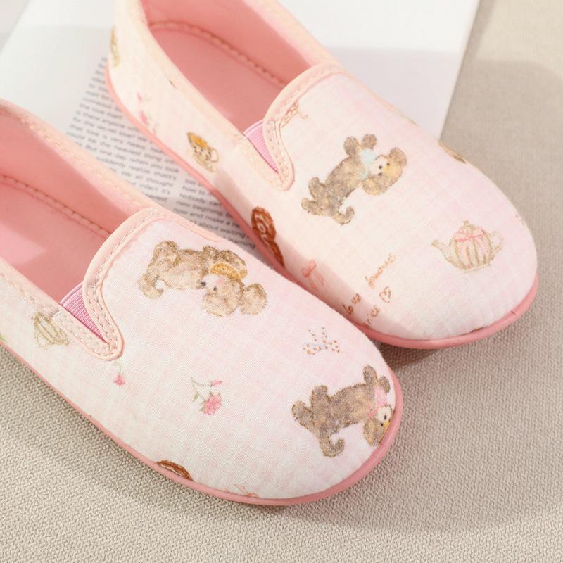 Women's Autumn Cartoon Cotton Anti-Slip Postpartum Slippers - Breathable, Thick-Soled, Parent-Child Home Shoes