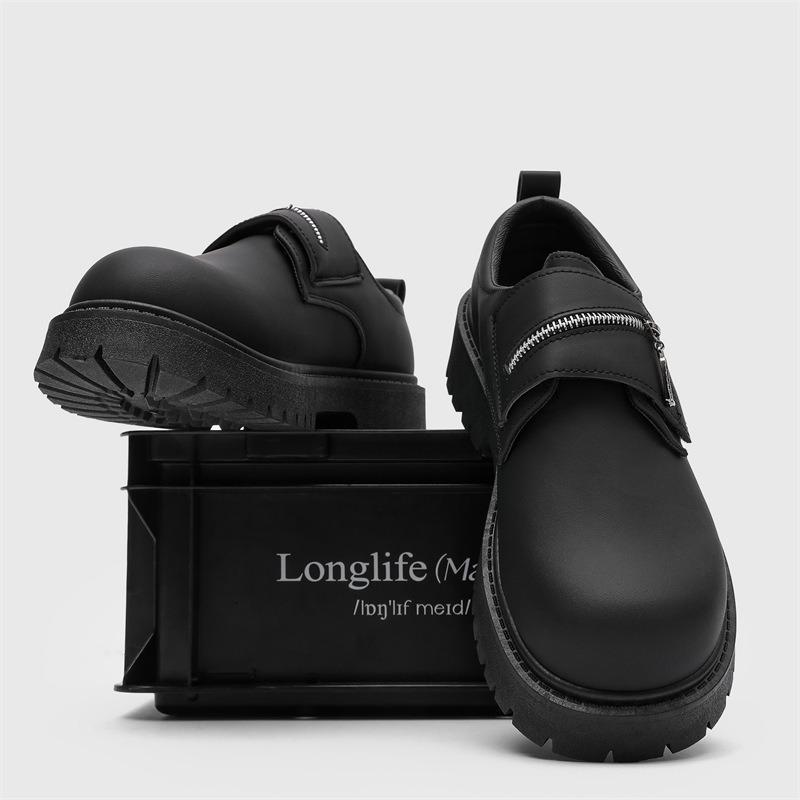 Derby Shoes Men's New Matte High-end Men's Casual Black Mickey Big Head Tooling Small Leather Shoes