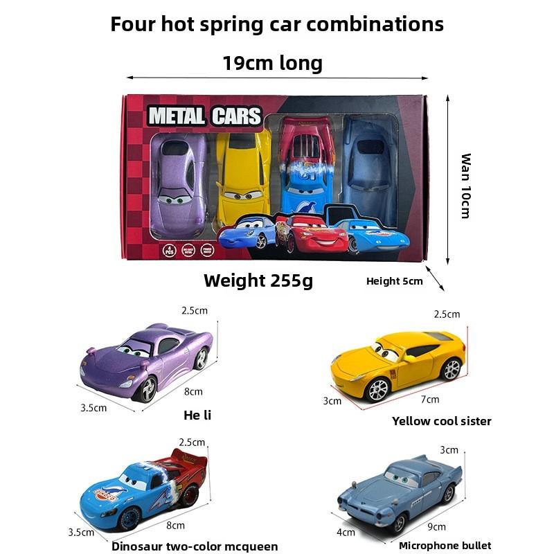 Cars Lightning Mcqueen Alloy Toy Car Set For Childrens Cartoon Gift Fun Box
