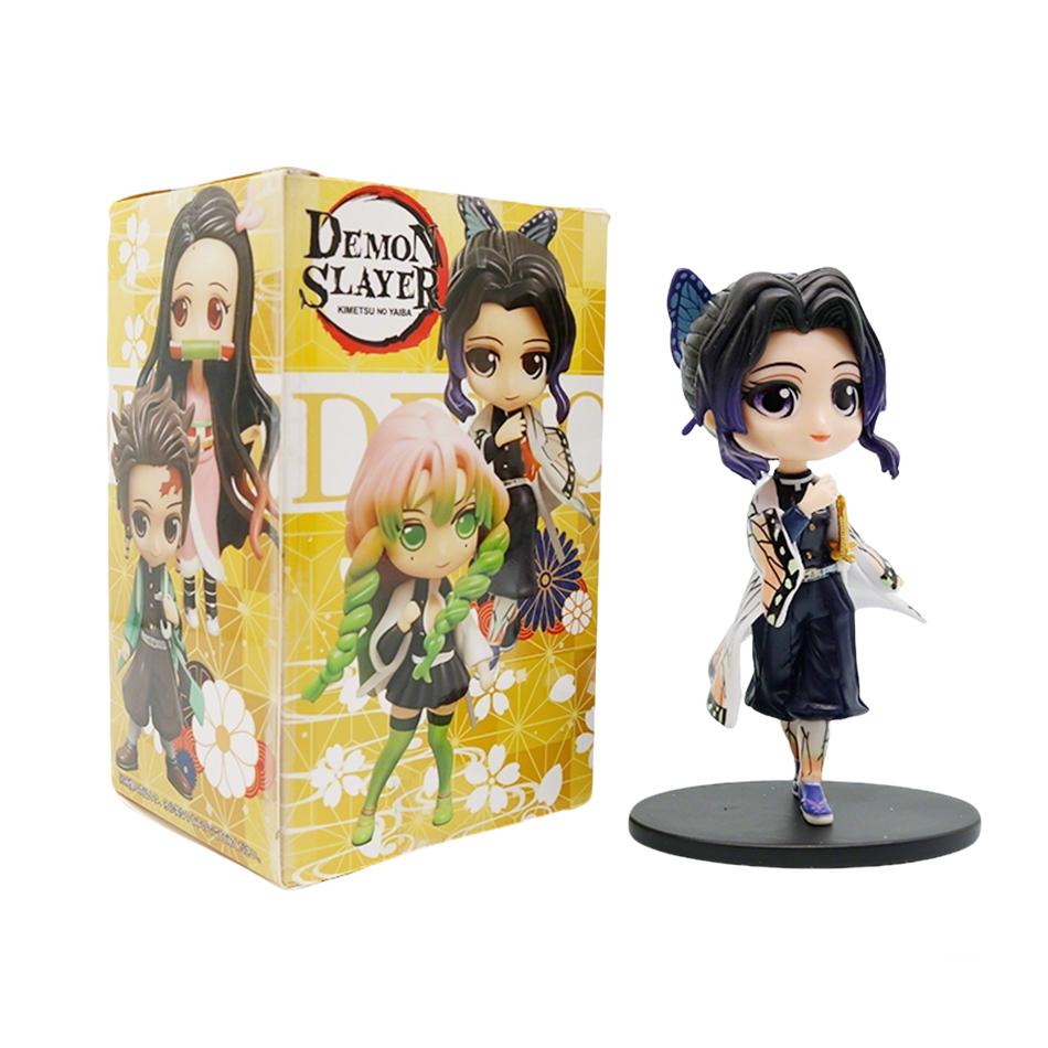 New Anime 13Cm Demon Slayer Figure Nezuko Tanjirou Zenitsu Inosuke Kyoujurou Giyuu Kawaii Qposket Pvc Model Toys Children Gift