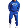 Mens Hooded Sweatshirt Tracksuit 2 Piece Set Letter Print Casual Warm Sportswear