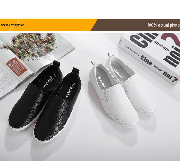 Mocassini bianchi versatili slip-on da donna – Scarpe casual basse da sera per l'autunno 2025