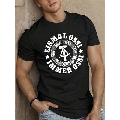 T-shirt da uomo a maniche corte taglia europea con sistema Ossi - Maglietta casual estiva girocollo, lavabile in lavatrice, vestibilità regolare, top per abbigliamento casual