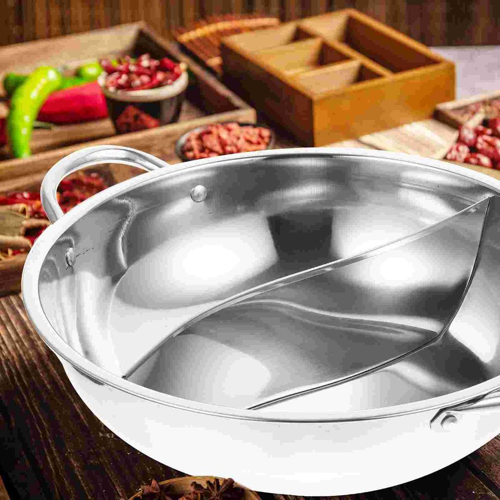 Divider Mandarin Duck Pot Griddle Electric Skillet Hot Pan Stainless Steel Shabu Double Flavor Restaurant Soup