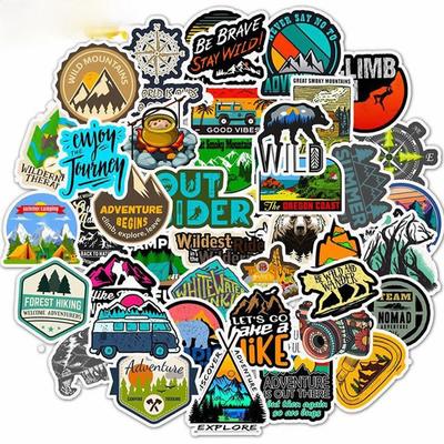 50pcs Pack Outdoor Adventure Cool Stickers Motorcycle Guitar Snowboard Luggage  Waterproof  PVC Graffiti Sticker Kids Toys
