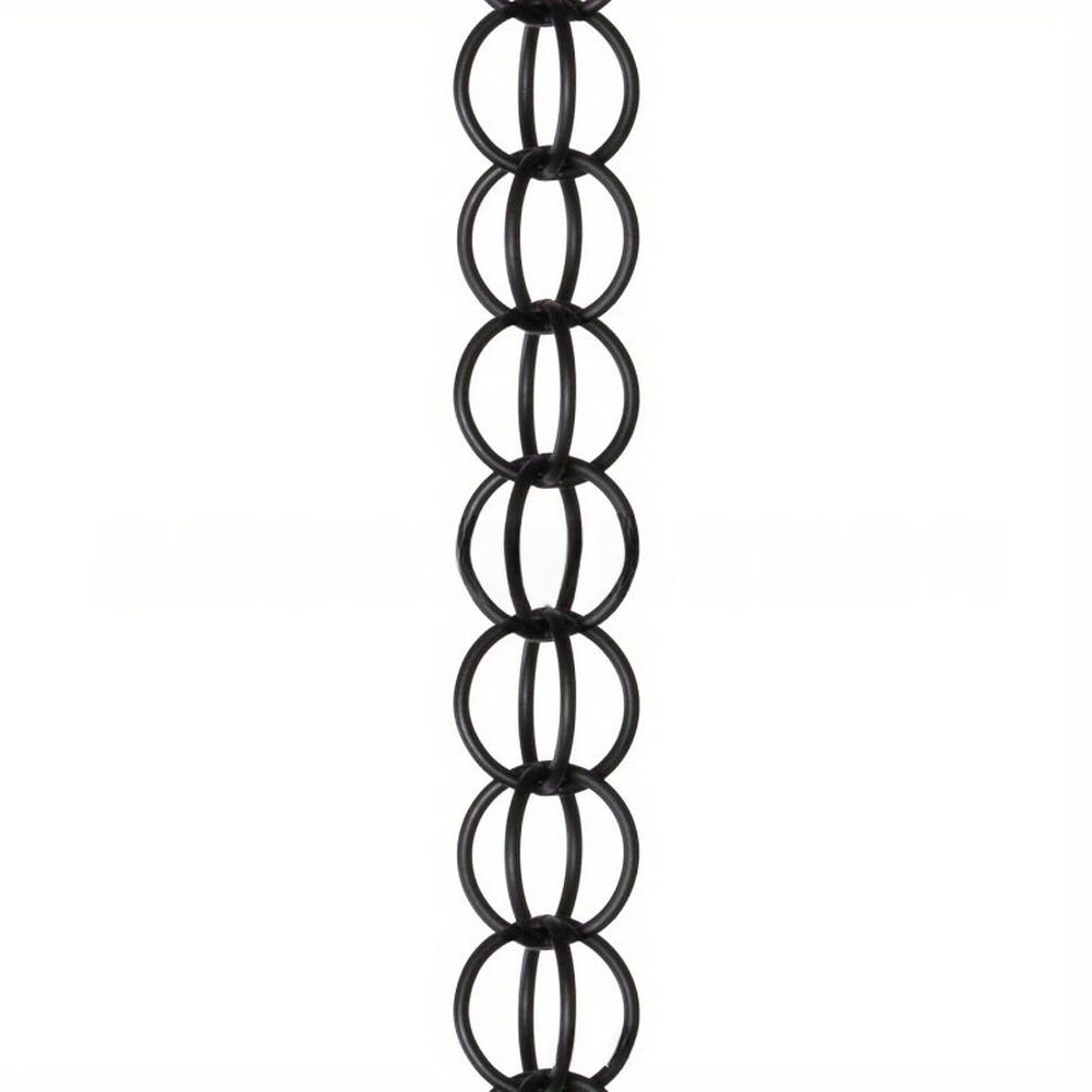 Catene per la pioggia per grondaie 122 cm Anello di ferro Catena per la pioggia nera Per esterno Decorativa Raccoglitore per grondaie Pluviale Appesa Catena per grondaie