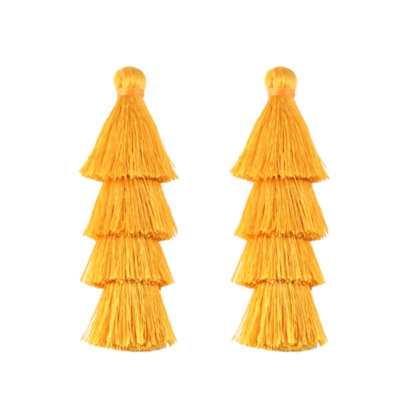 4pcs/lot Gradient Tassel Pendants Four Layers Polyester Tassel Pendants For Jewelry Making DIY Earrings Charms Accessories