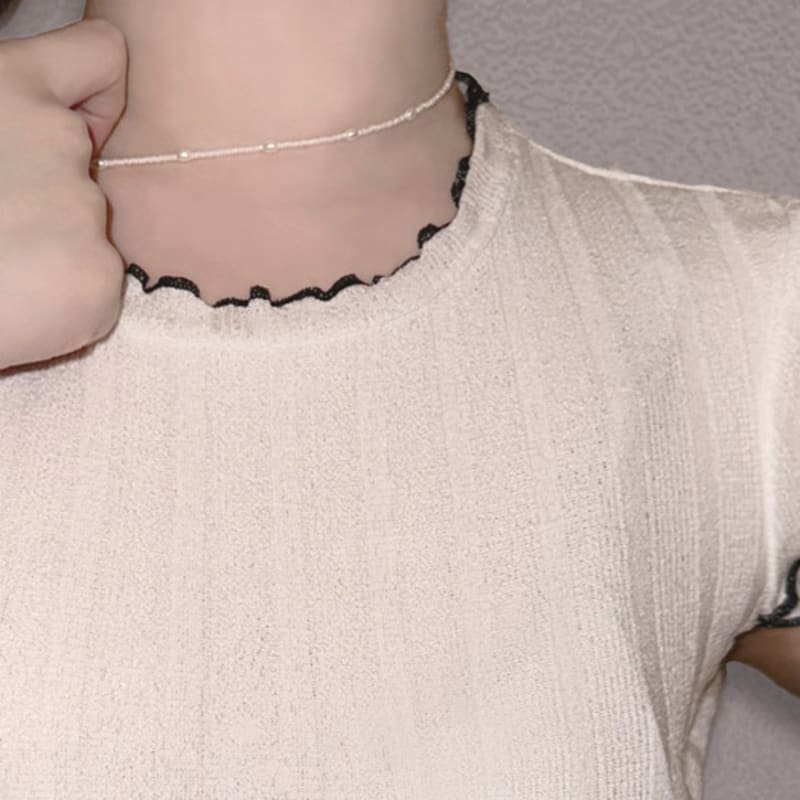 

A Little Tickle Cream Soup Bead Necklace Cream soup