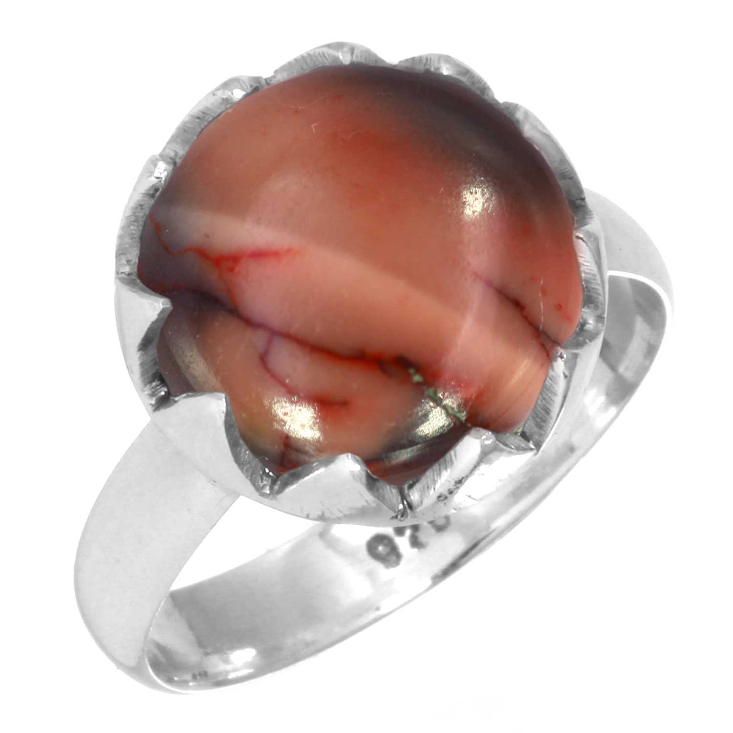 

Кільце зі срібла 925 проби Жіноче з дорогоцінним камінням Ручна робота Ювелірні вироби Подарунок на день народження Мукаїт Монтанський агат Моховий агат Спіні Ойстер Родоніт Око Шиви Коктейльне 11