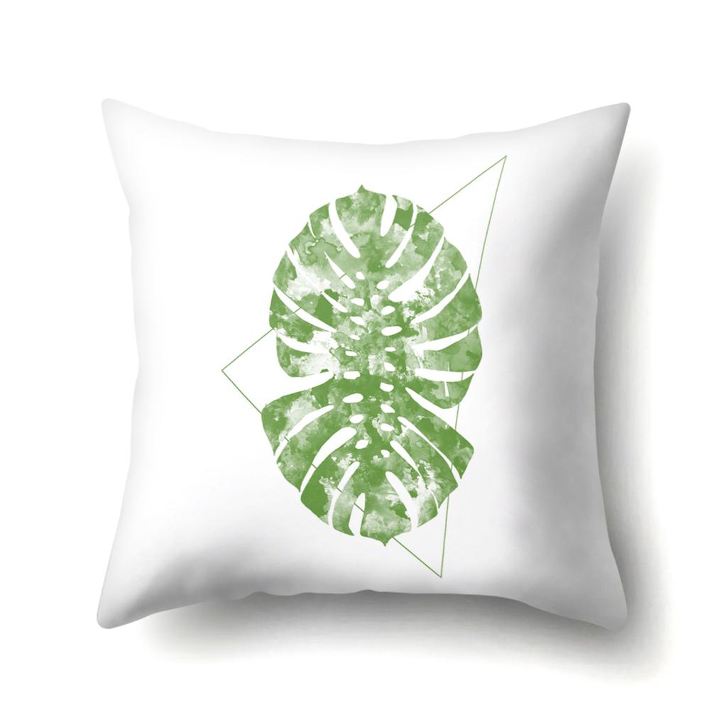 New Small and Fresh Green Leaves Polyester Pillow Case