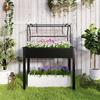 Raised Garden Bed with Greenhouse Roof, Elevated Planter Box with Drainage Holes, 100 x 48 x 124 cm, Black