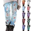 Women's Fashion Christmas Print Stretch Leggings Casual Pants for Home Wear