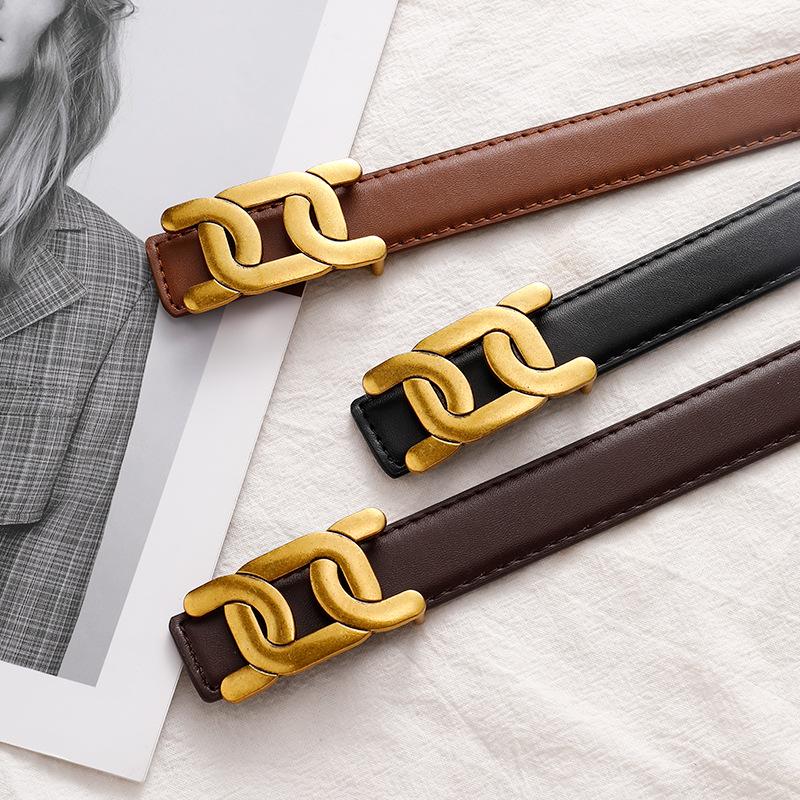 2024 Women's Versatile Black Waist-Cinching Korean Style Fashion Belt