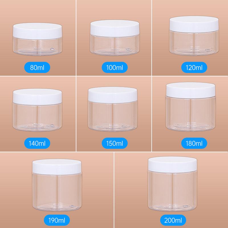 100ml Matte Cream PET Plastic Refill Jar - Transparent Wide Mouth Cosmetic Bottle for Face Cream & Hair Mask