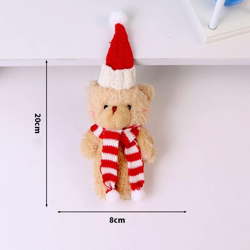 Adorable Plush Christmas Bear Pendant With Colorful Scarves And Hats Perfect For Holiday Decor