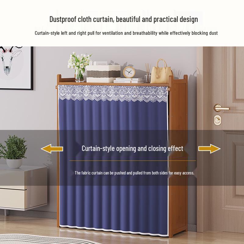 Multi-layer Dustproof Bamboo Shoe Rack for Entryway