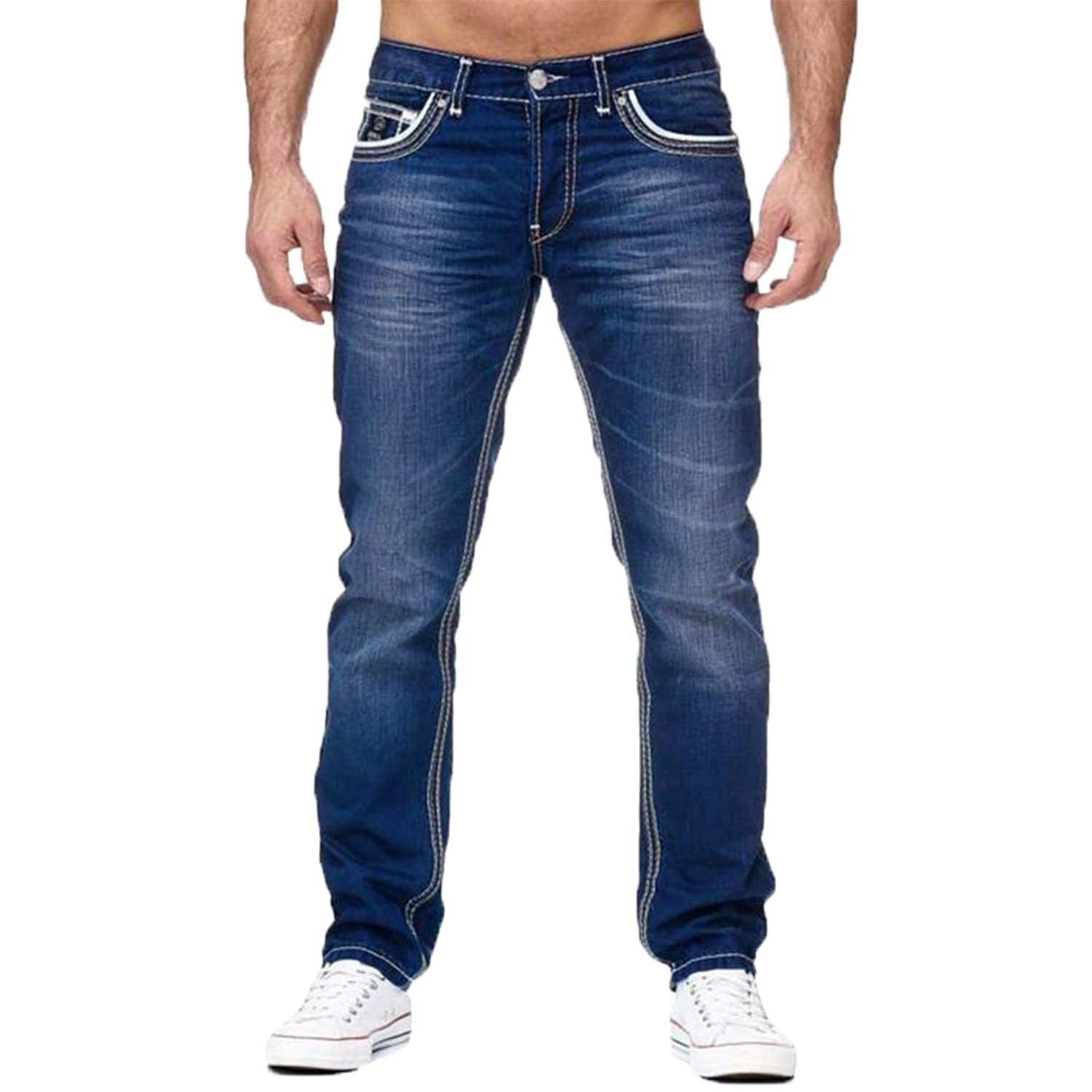 [Petit de Francais] Distressed Jeans Men s Rider Pants Camouflage Pants Rock Jeans Men s Camo Belt Winter Clothing Men s Chino Pants Warm Pants Black