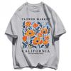 Yellow Flowers Market California Print TShirt Woman Soft Tee Top ONeck Casual T Shirt Crewneck Sports Short Sleeve
