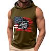 Ärmelloser Herren Hoodie Lässiger Leichter Pullover Kapuzen Tanktop mit Arbeitsfeiertags-Grafikdruck für Sommerliche Outdoor-Aktivitäten