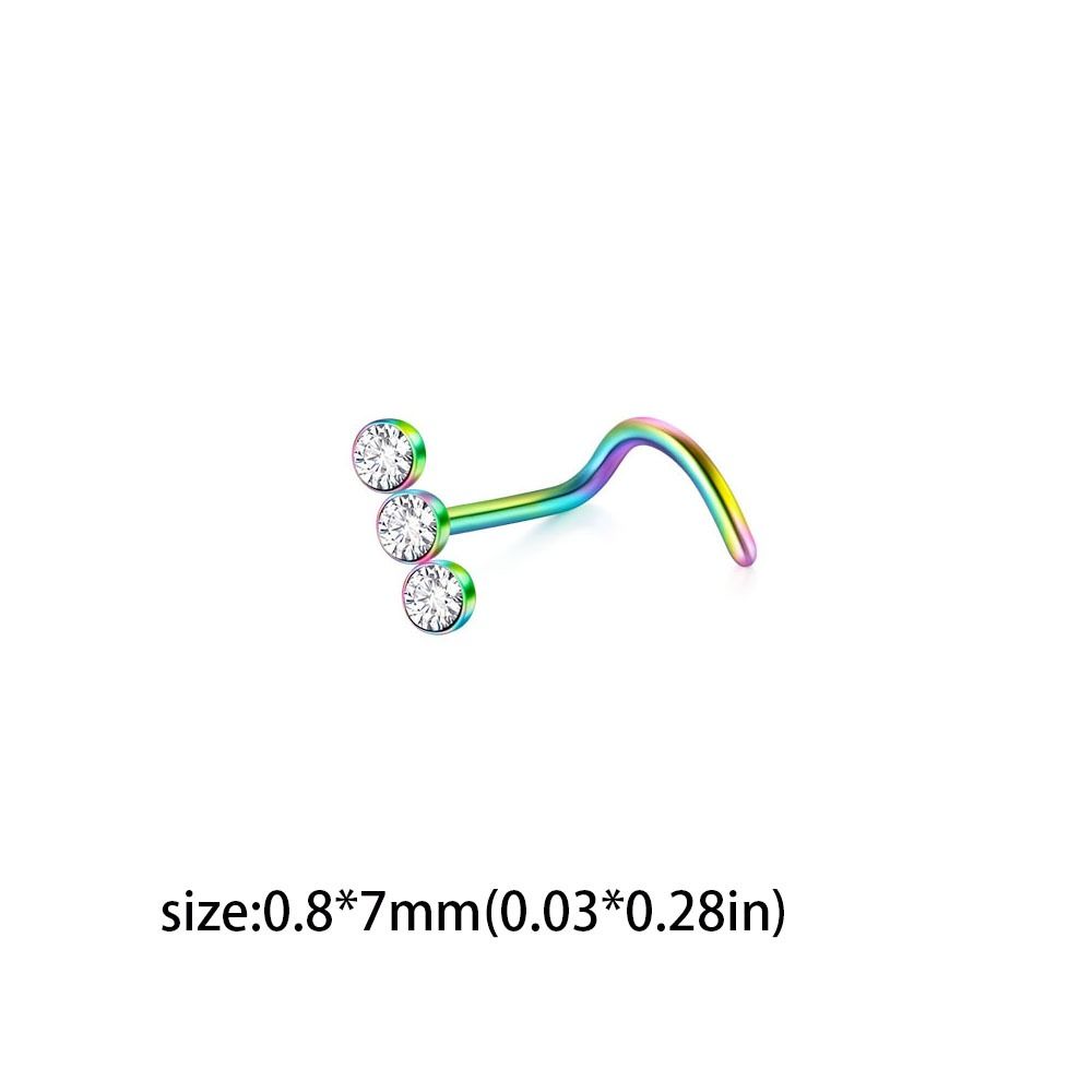 Geometric Zircon Nose Screw Studs Opal Nostril  Goth   Daily